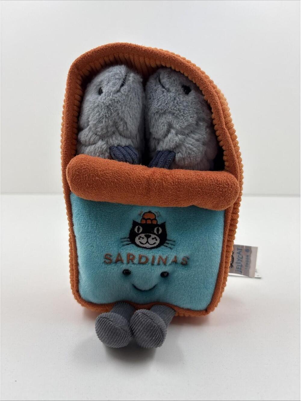 Jellycat Amuseables Sardine Tin Stuffed Animal 17cm Soft Plush Doll NWT